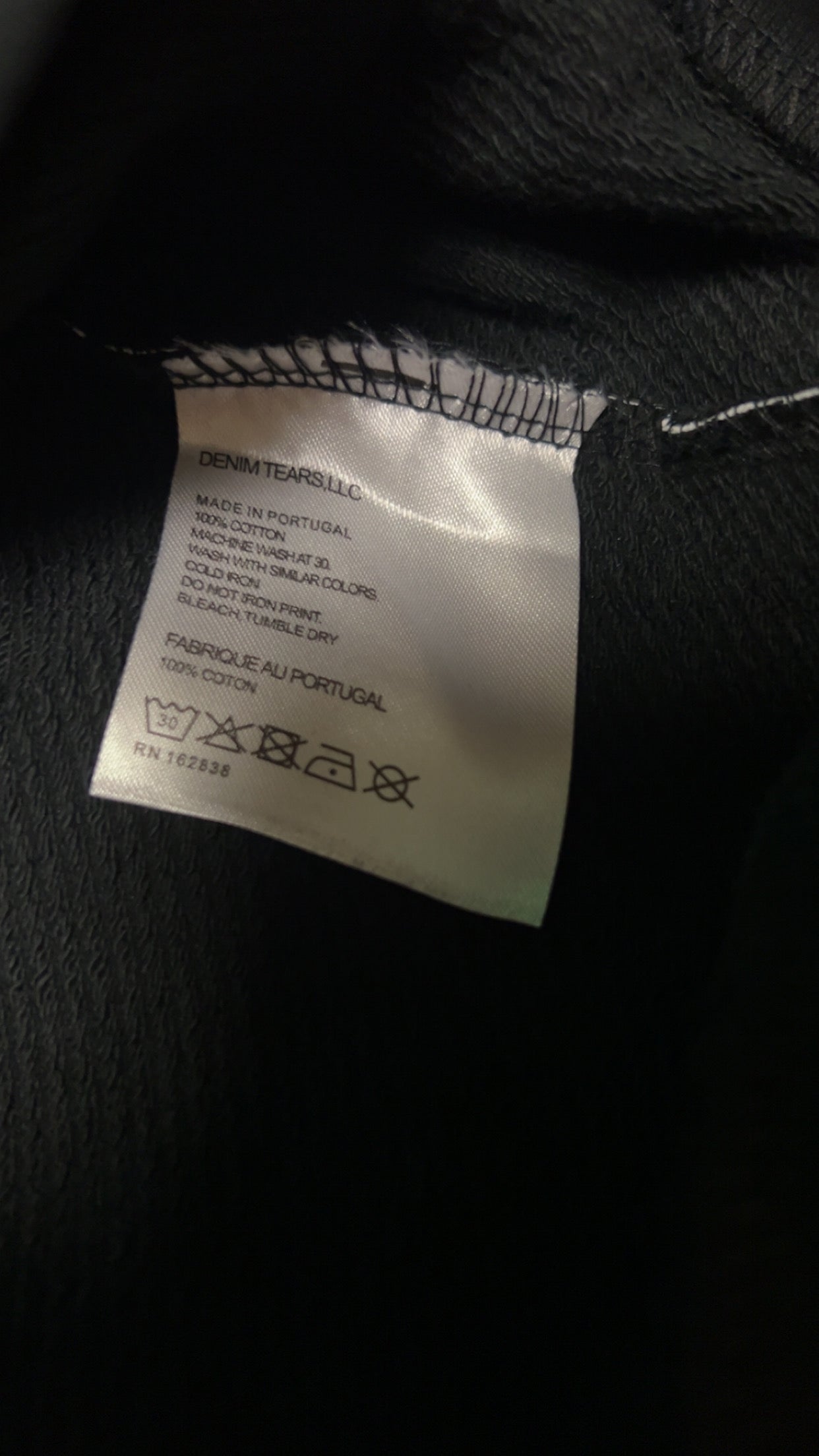 Black Mono Denim Tears Hoodie