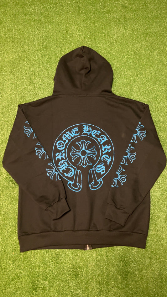 Black & Blue Chrome Zip-Up